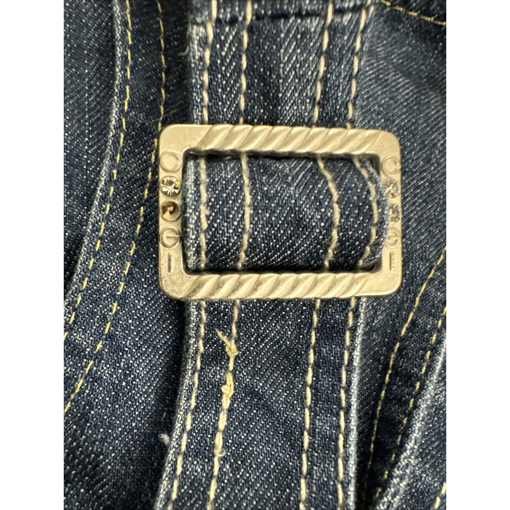 Vtg COOGI Jeans Womens 7/8 Denim Overalls Dress Rainbow Embroidery Y2K GUC - Picture 11 of 11